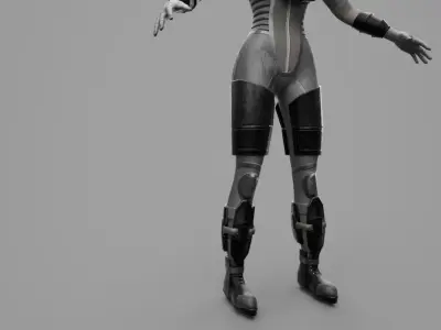 Sci-Fi Female Unit Low-poly 3D model
