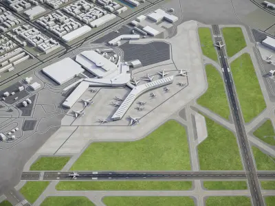 Houston - William Hobby Airport - HOU Low-poly 3D model