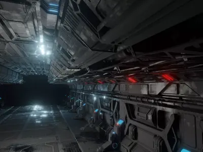 Sci-fi laboratory work room 3D model