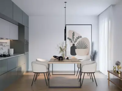 Scene - Kitchen Interior - Cycles Free 3D model