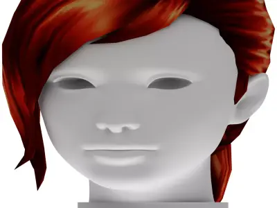 Stylized Female Hair 4 colors -PBR -SC-1 Low-poly 3D model