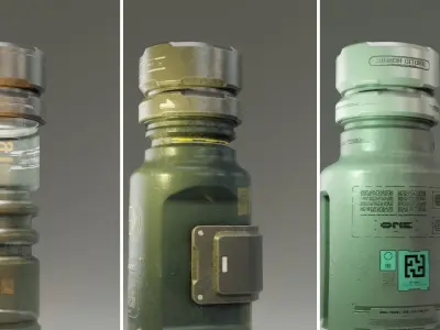 Cyberpunk Bottles 1 3D model