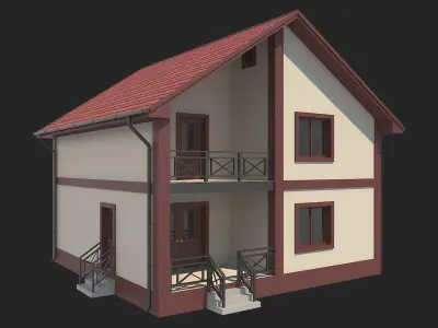 House With Interior 4 3D model