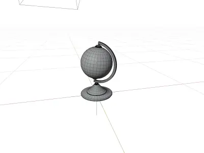 L-poly Night Lamp  and Globe World - Red - Grey Free low-poly 3D model