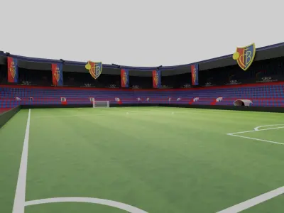 FC Basel Football Stadium Low-poly 3D model