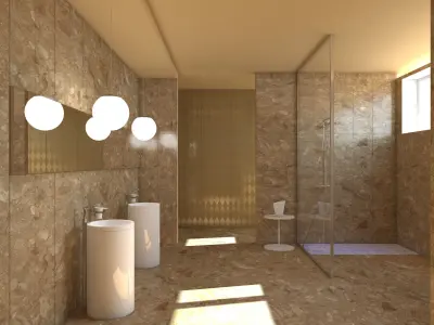 Bathrooms collection 2 bathroom 3D Model Pack