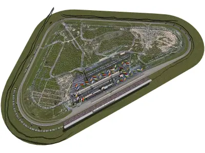 Pocono Raceway Game Ready Low-poly 3D model
