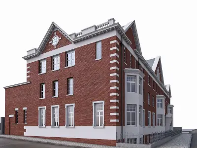 English Building  Low-poly 3D model