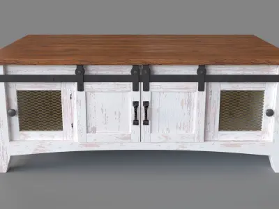 Anton Farmhouse Cocktail Solid Table 3D model