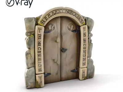 Medieval Fantasy Door Model Pack Low-poly 3D model