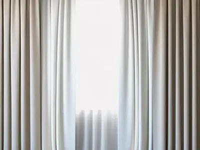 Curtains 46 Curtains with Tulle 3D model