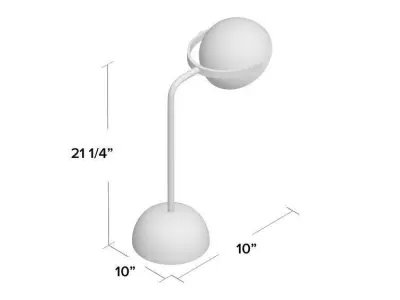 Moshe  White Brass Desk Lamp 3D model