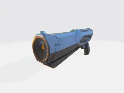 lowpoly scifi gun Low-poly 3D model