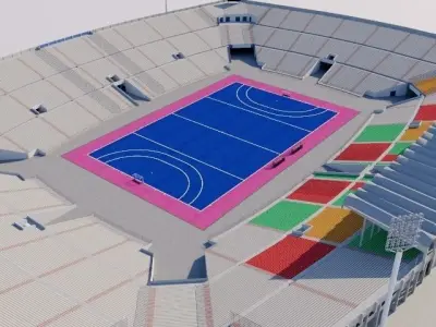 National Hockey Stadium Lahore - Pakistan Low-poly 3D model