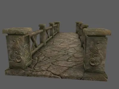 bridge 3 stone Low-poly 3D model