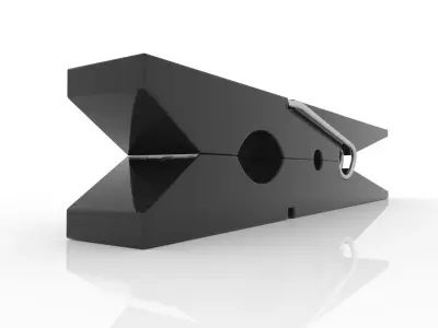 CLOTHES PEG BLACK PLASTIC Low-poly 3D model