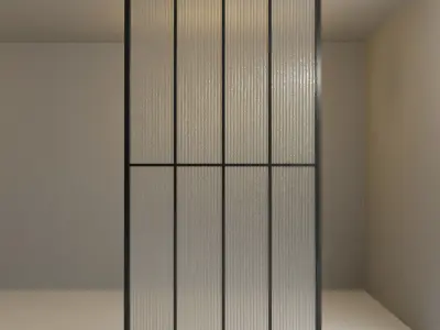 Glass partition door 68 Low-poly 3D model