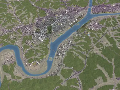 Andong - City 3D Model Low-poly 3D model