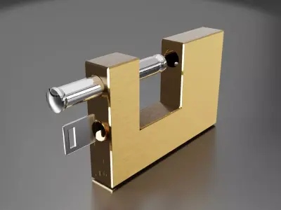 single square padlock 3D model