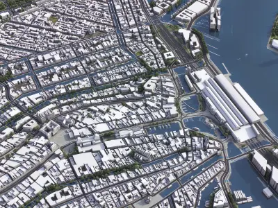 Amsterdam - 3D City Model Low-poly 3D model