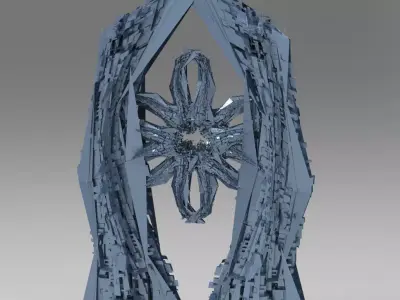 Hydra Dark Stone Sci fi monoliths 3D model