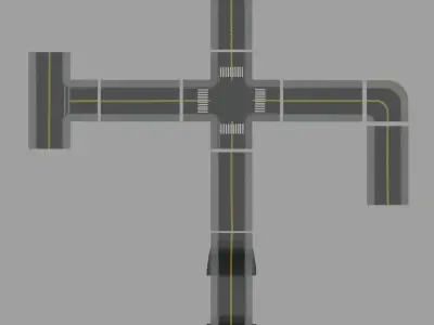 road way fat pack Low-poly 3D model