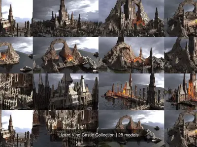 Lizard King Castle Collection 3D Model Pack