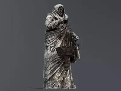 old Statue Low-poly 3D model