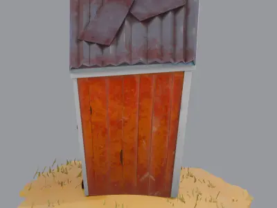 Stylized Railway shack 3D model