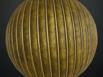 Golden Rust Metal Corrugated Transparent PBR Seamless Texture