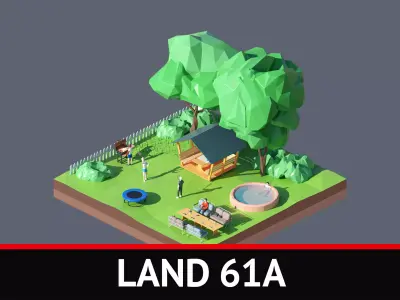 land 61A Low-poly 3D model