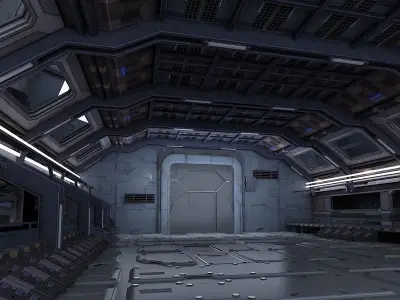 space stations passages sci fi scenarios labs spaceship 3D model