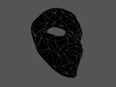 Styled Cosplay Mask V2 003 Low-poly 3D model