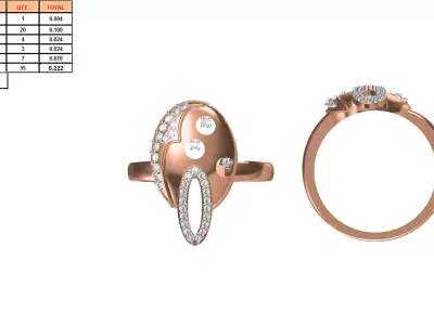 Ladies-Elegant Stone Rings For Womens 129 3D print model