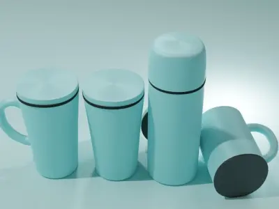 tumbler color light blue 3D model
