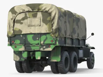 World War II Tactical Supply Truck Camo Simplified 3D model