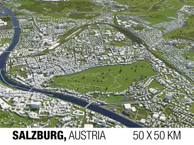Salzburg Austria 50x50km 3D model