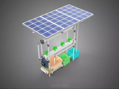IOT CONTROL SOLAR PANEL ENERGY HYDROPONIC PLANT LED GROW LIGHT 3D model
