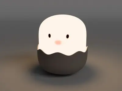 Cute Egg Shell Lamp Table Lamp 3D model