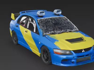 Blue Streak Rally-Spec Sedan 3D Model Low-poly 3D model