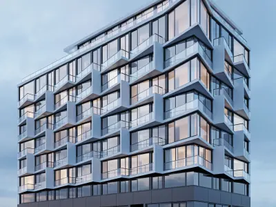 Modern residential building 3 3D model