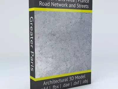 Greater Paris Road Network and Streets 3D model