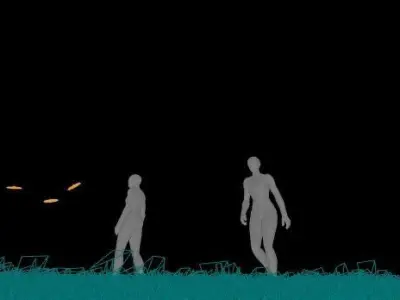 Grassy Alien Meadow  Low-poly 3D model