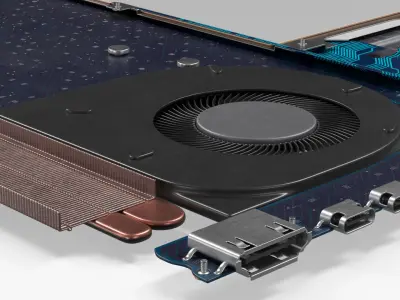  Notebook Internal Midframe with Cooling and Audio Units 