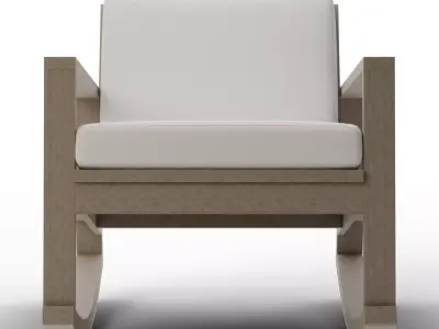 Indio FSC Eucalyptus Lounge Rocking Chair Frame Weathered Gray Low-poly 3D model