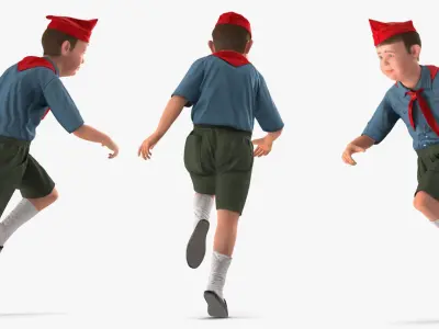  Pioneer Boy near Vladimir Lenin Statue Collection 