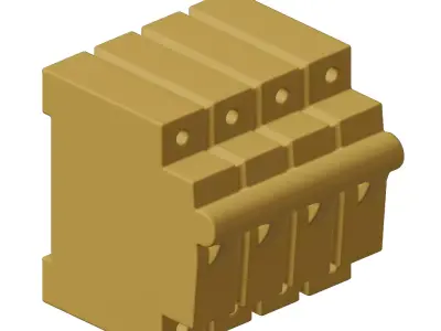 Plastic Electrical Modular MCB Toy 3D model