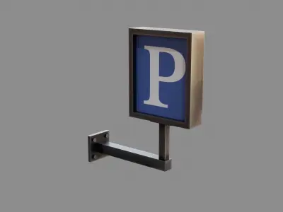 Park Sign Low-poly 3D model