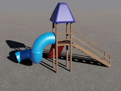 Slide 3D model playground Low-poly 3D model