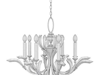BEVELED ARCS 763 CHANDELIER Low-poly 3D model